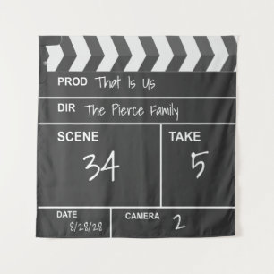 Personalized Home Theatre Custom Movie Clapboard Tapestry
