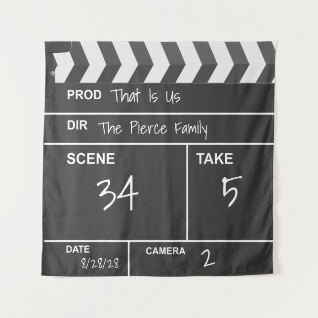 Personalized Home Theatre Custom Movie Clapboard Tapestry (Front)