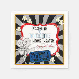 Personalized Home Theatre Movie Napkins