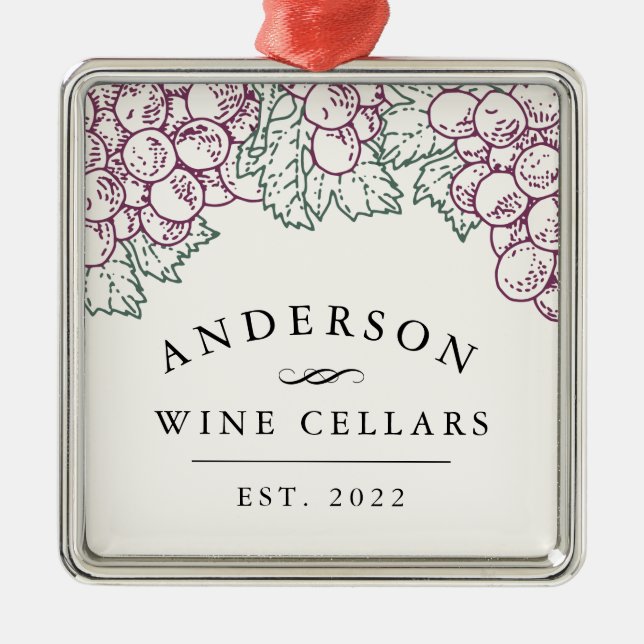 Personalized Home Wine Cellar Metal Ornament (Front)