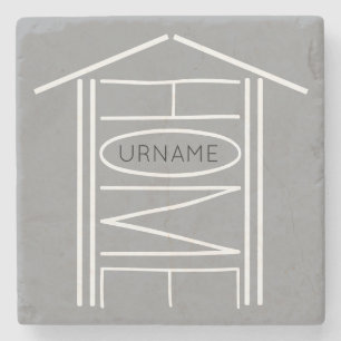 Personalized HOME YOUR NAME Stone Coaster