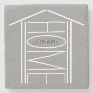 Personalized HOME YOUR NAME Stone Coaster