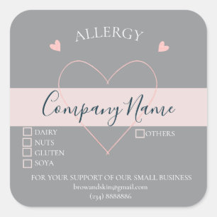 Personalized Homemade ALLERGY  Label
