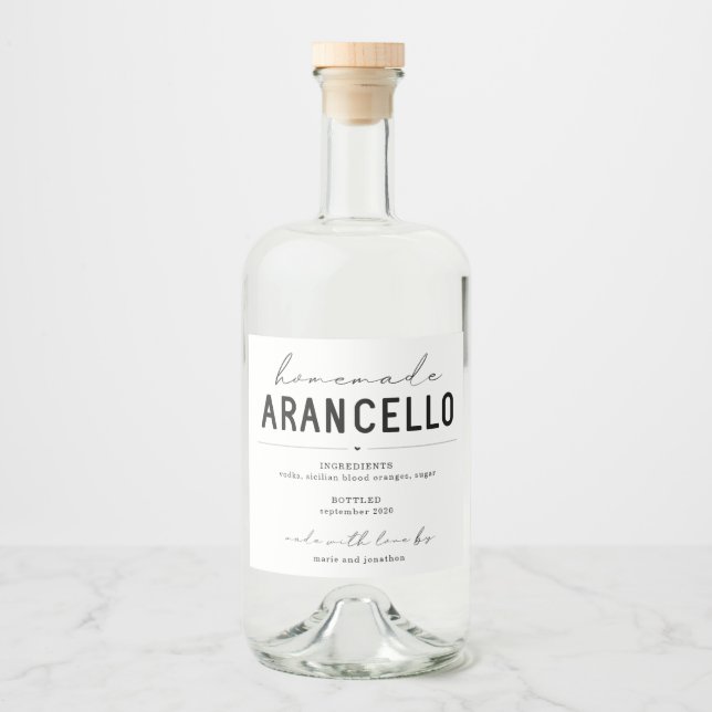 Personalized Homemade Arancello Label (Front)