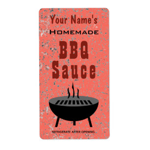 Personalized Homemade BBQ Sauce Barbeque Custom