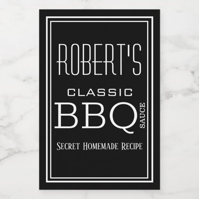 Personalized Homemade BBQ Sauce Label (Single Label)