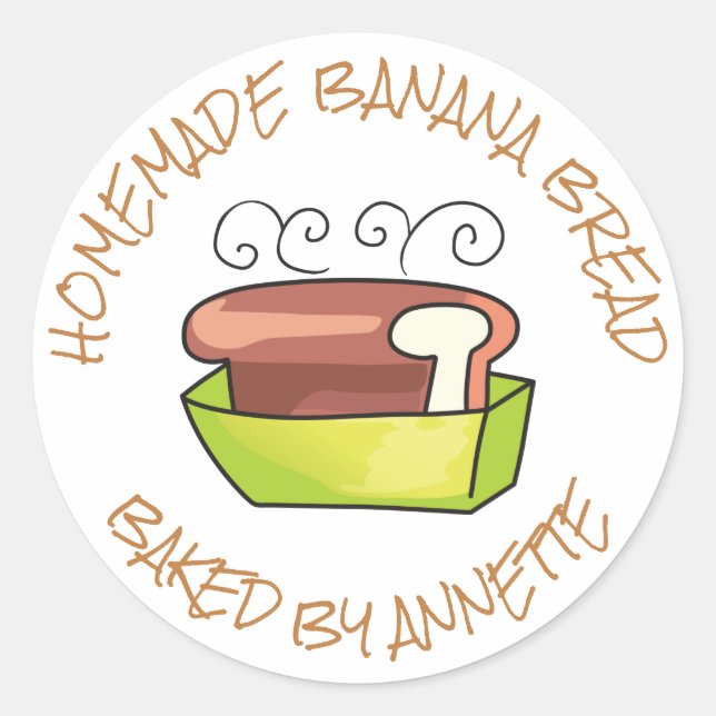 Personalized Homemade Bread Classic Round Sticker (Front)