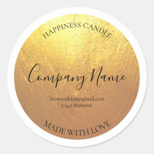 Personalized Homemade Candle GOLD Label