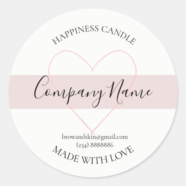 Personalized Homemade Candle Label (Front)