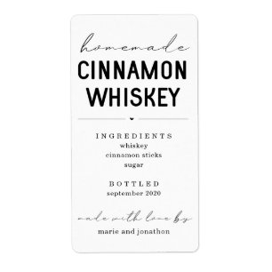Personalized Homemade Cinnamon Whiskey Bottle