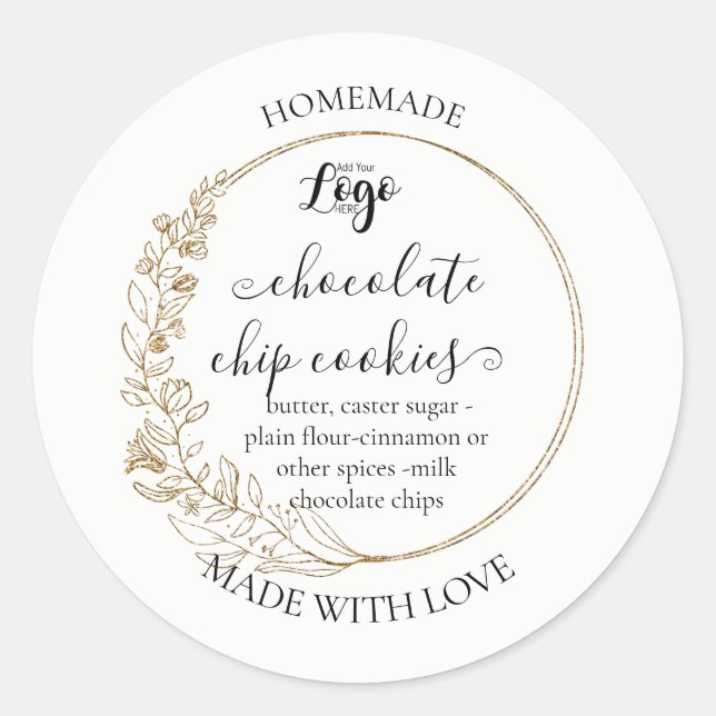 Personalized Homemade Cookies Label (Front)