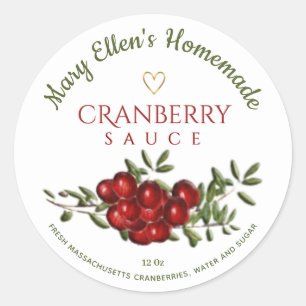 Personalized Homemade Cranberry Sauce Label