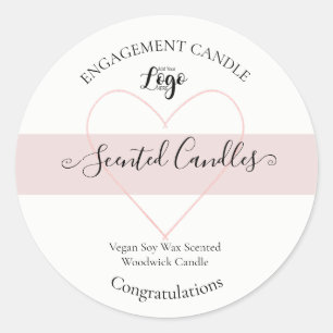Personalized Homemade ENGAGEMENT CANDLE Classic Round Sticker