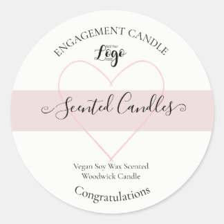 Personalized Homemade ENGAGEMENT CANDLE Classic Round Sticker
