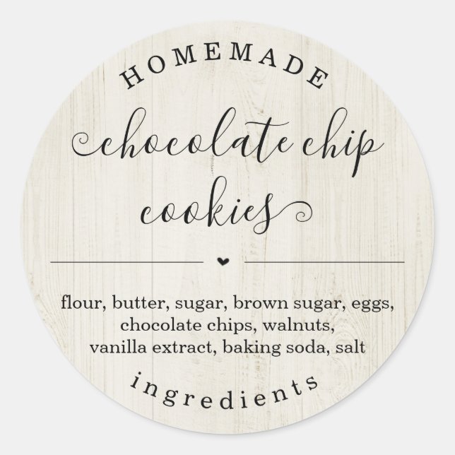 Personalized Homemade Food Sticker (Front)