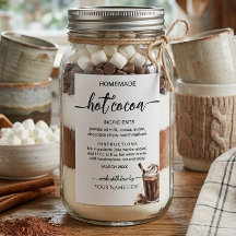 Personalized Homemade hot cocoa mix Gift Label