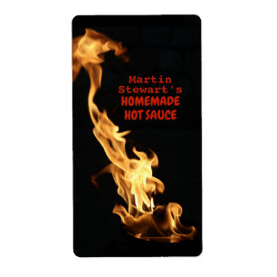 Personalized Homemade Hot Sauce Labels Fire