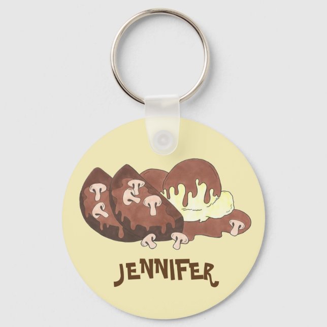 Personalized Homemade Meat Loaf Meatloaf Potatoes Keychain (Front)