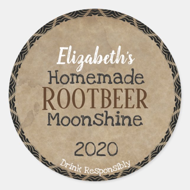 Personalized Homemade Moonshine Label (Front)