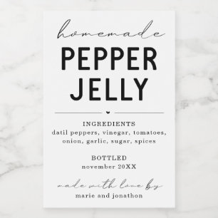 Personalized Homemade Pepper Jelly Label