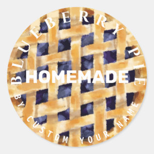 Personalized Homemade Pie Classic Round Sticker