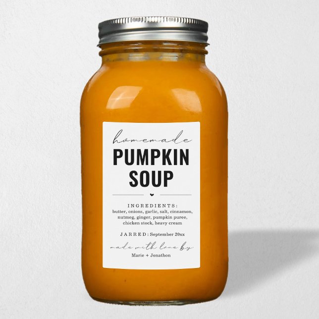 Personalized Homemade Pumpkin Soup Label (Creator Uploaded)