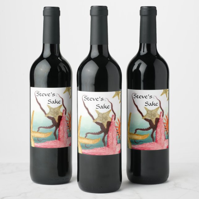 Personalized Homemade Sake Rice Wine Sushi label (Bottles)