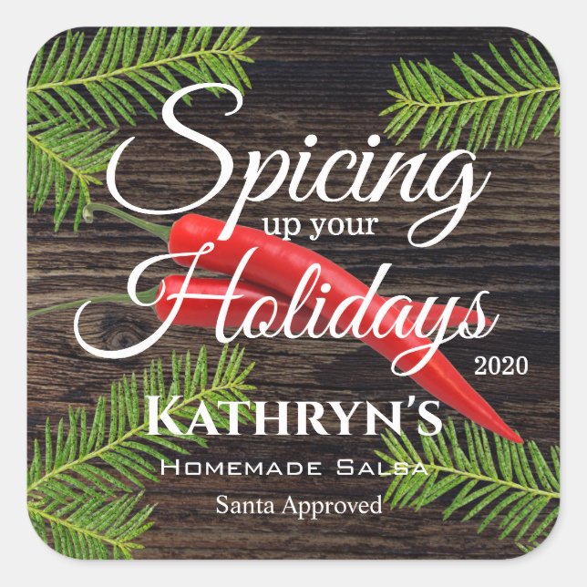 Personalized Homemade Salsa Square Sticker (Front)