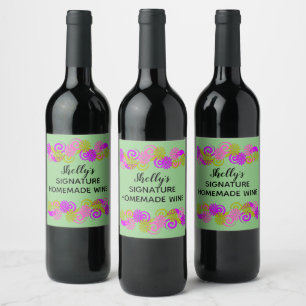Personalized Homemade Signature Favourite Wine  Label
