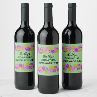 Personalized Homemade Signature Favourite Wine  Wine Label