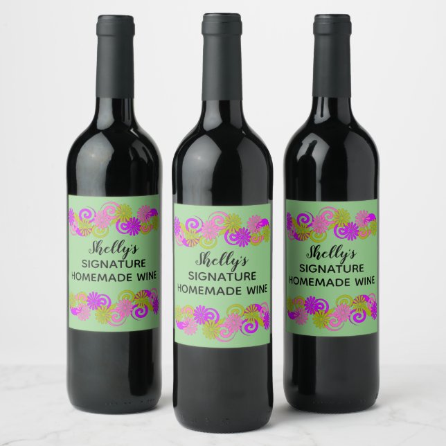 Personalized Homemade Signature Favourite Wine  Wine Label (Bottles)