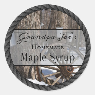 Personalized Homemade Syrup Rustic Label