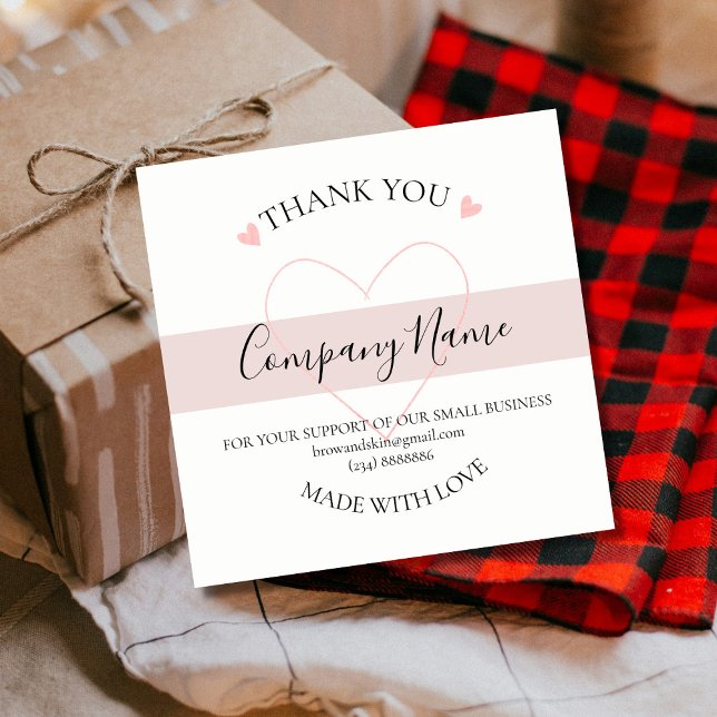 Personalized Homemade Thank You Heart Label Sticke (Creator Uploaded)