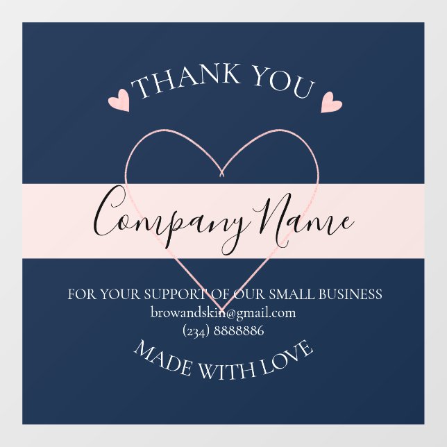 Personalized Homemade THANK YOU shop sign (Sheet)