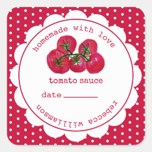 Personalized Homemade tomato sauce jar Square Sti Sticker