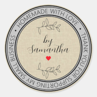 Personalized Homemade with Love Classic Round Sticker