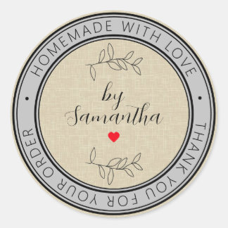 Personalized Homemade with Love Classic Round Sticker