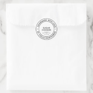 Personalized Homemade With Love Classic Round Sticker