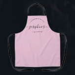 Personalized Homemade with Love Kitchen pink Apron<br><div class="desc">Let's get baking. Customize the script Name on this personalized pink apron. Seen here in red with white typography in a stylish treatment. Encourage the sweet baker in your life, a small business bakery owner with a special gift. Perfect for baking those yummy goodies, treats, cakes, cookies and more. Featuring...</div>