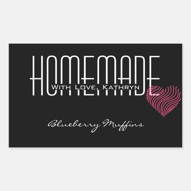 Personalized "Homemade With Love" Label (Front)