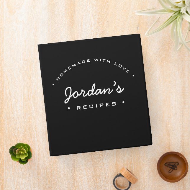 Personalized Homemade with Love Name Black Binder (In Situ)