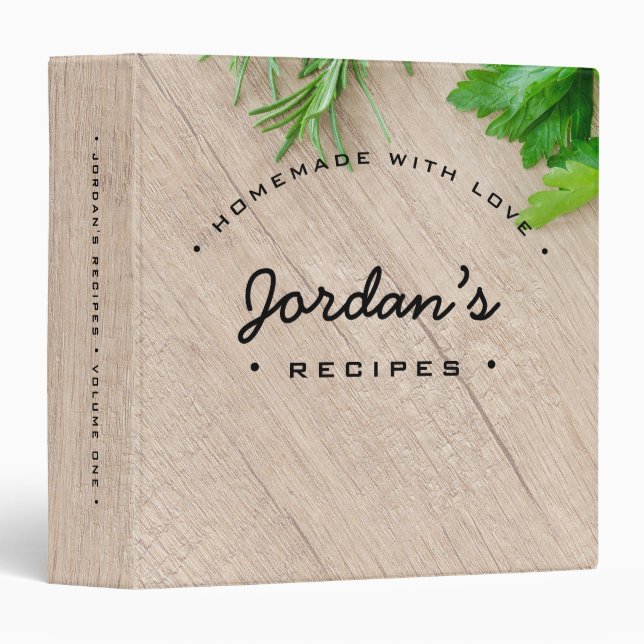 Personalized Homemade with Love Name Recipe Binder (Front/Spine)