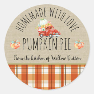 Personalized Homemade with love Pumpkin Sticker