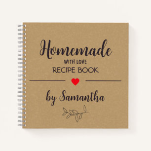 Personalized Homemade with Love Recipe Notebook