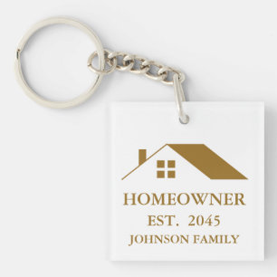 Personalized Homeowner Realtor Closing Gift Keychain
