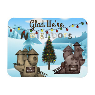 Personalized Homes "Glad We're Neighbours" Holiday Magnet