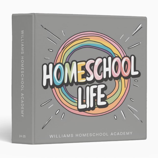 Personalized Homeschool Life Organizer Portfolio Binder (Front/Spine)