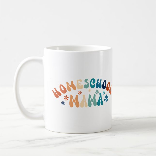 Personalized Homeschool Mom Mama With Kids Names Coffee Mug (Left)
