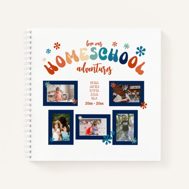 Personalized Homeschool Photo Collage Scrapbook Notebook (Front)