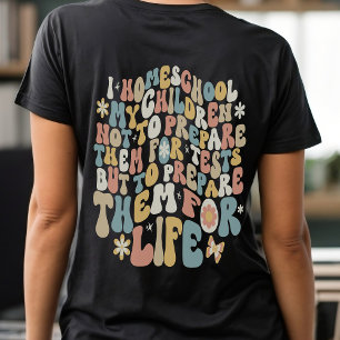 Personalized Homeschool Retro Custom Text Colours T-Shirt